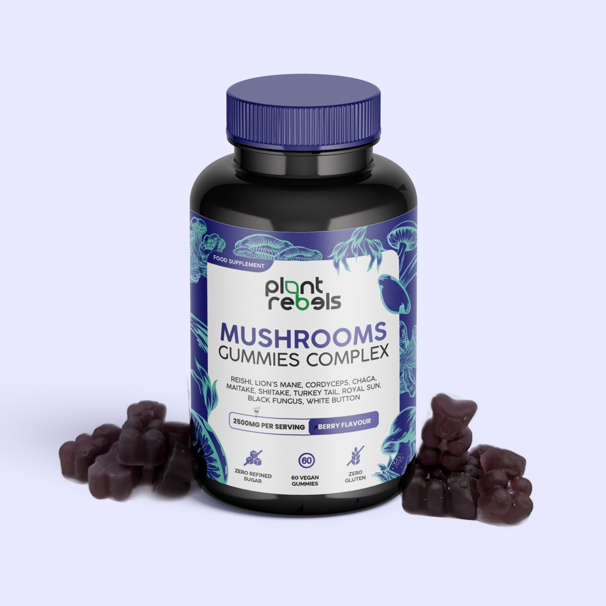 Vegan Mega Mushroom Gummies with 10 Mushrooms - Berry Flavour – plant